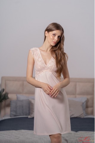 Сорочка із бамбука та бавовни та мереживом Your Touch PP-4101